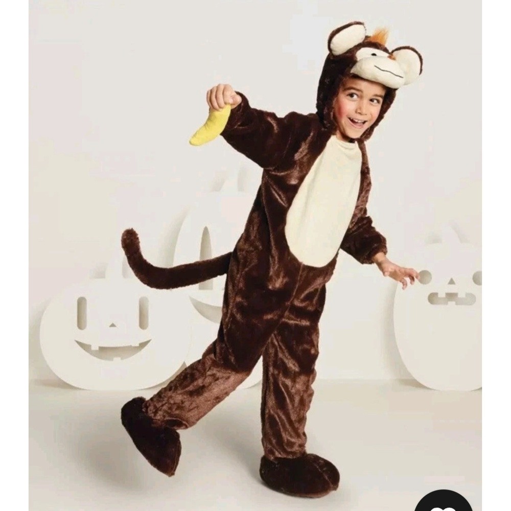 Hyde & Eek plush Monkey Kids 4t-5t costume Cozy Soft‎  One Piece Hooded Target
